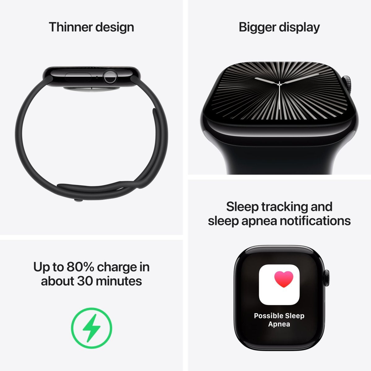 Cat Shop Boys - Apple Watch Series 10 [GPS 46mm case] Smartwatch with Jet Black Aluminium Case with Black Sport Band - M/L. Fitness Tracker, ECG App, Always - On Retina Display, Water Resistant