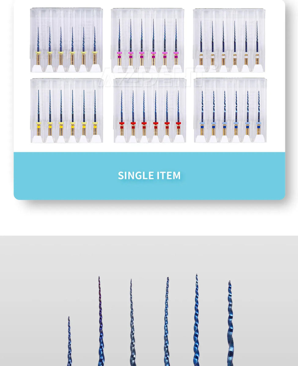 Cat Shop Boys - Azdent 6pcs/Pack 25mm SX Dental Files Root Canal Use Rotary Heat Activated Endodontic Files Rotating File Dentistry Instruments