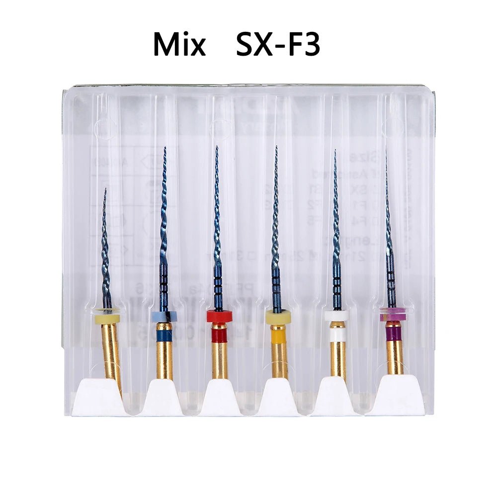 Cat Shop Boys - Azdent 6pcs/Pack 25mm SX Dental Files Root Canal Use Rotary Heat Activated Endodontic Files Rotating File Dentistry Instruments