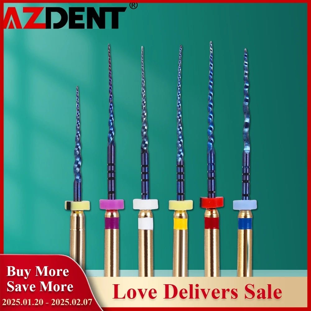 Cat Shop Boys - Azdent 6pcs/Pack 25mm SX Dental Files Root Canal Use Rotary Heat Activated Endodontic Files Rotating File Dentistry Instruments