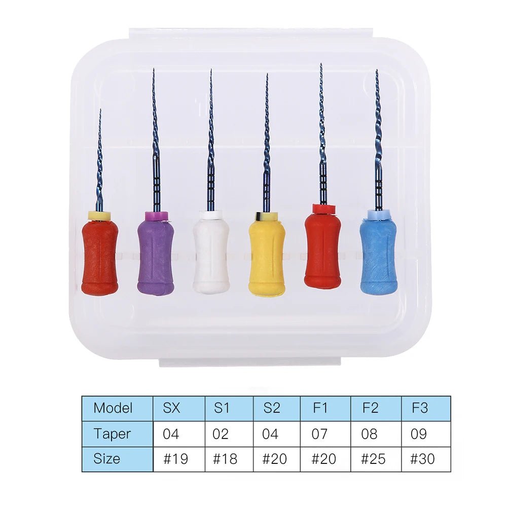 Cat Shop Boys - Azdent 6pcs/Pack 25mm SX Dental Files Root Canal Use Rotary Heat Activated Endodontic Files Rotating File Dentistry Instruments