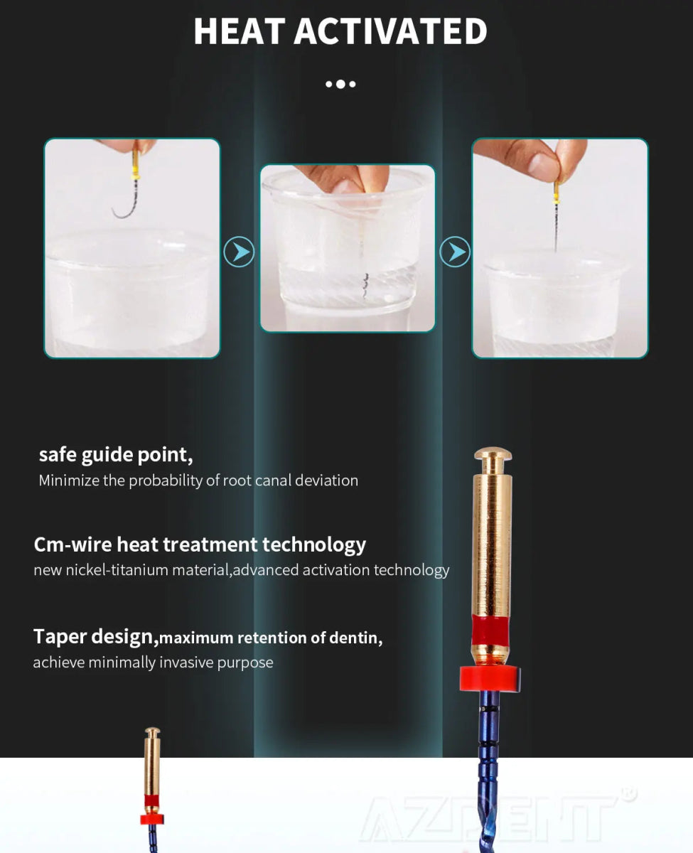 Cat Shop Boys - Azdent 6pcs/Pack 25mm SX Dental Files Root Canal Use Rotary Heat Activated Endodontic Files Rotating File Dentistry Instruments