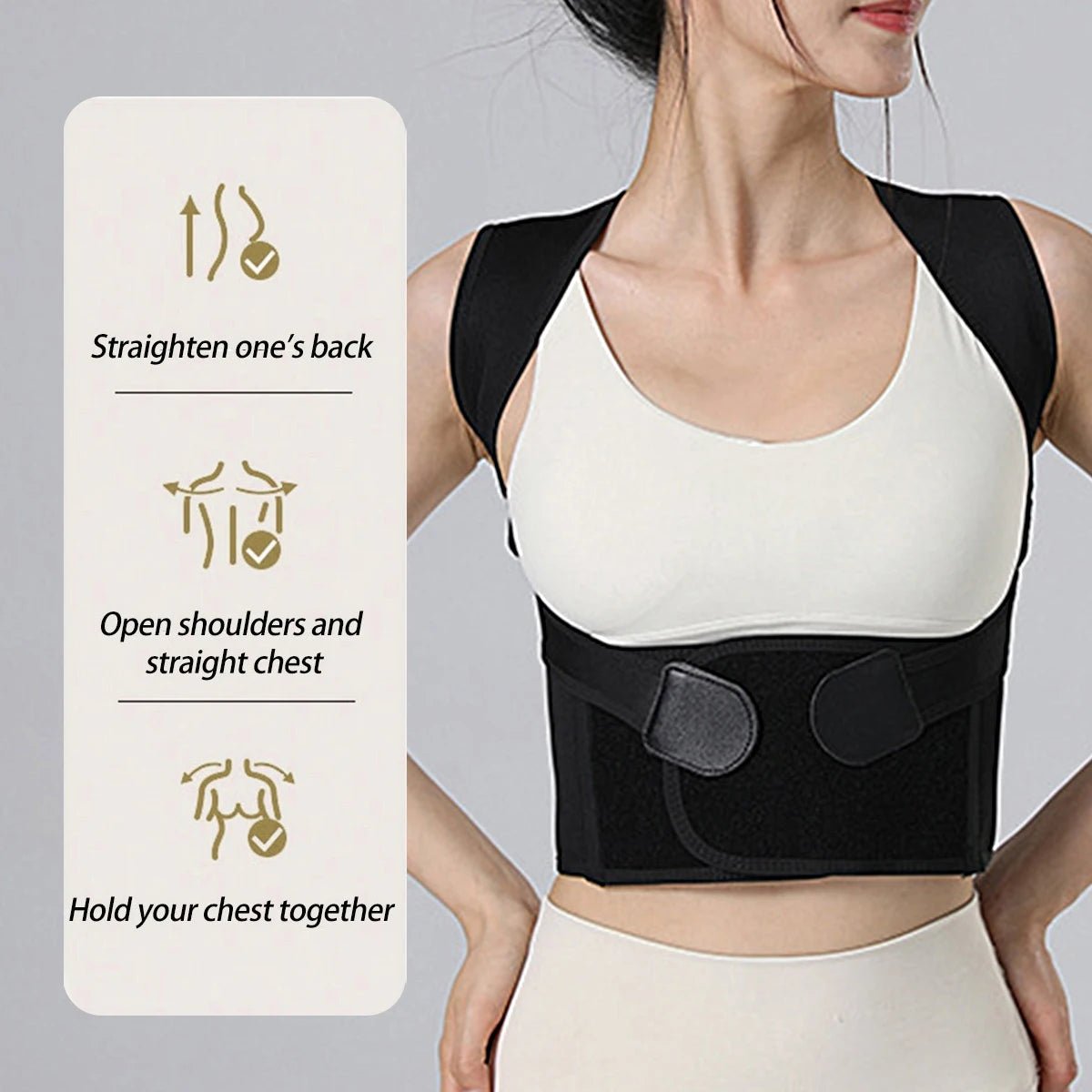 Cat Shop Boys - Back Brace Posture Corrector for Women and Men, Shoulder Straightener Adjustable Full Back Support Upper and Lower