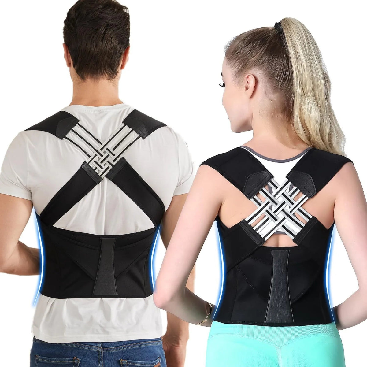 Cat Shop Boys - Back Brace Posture Corrector for Women and Men, Shoulder Straightener Adjustable Full Back Support Upper and Lower