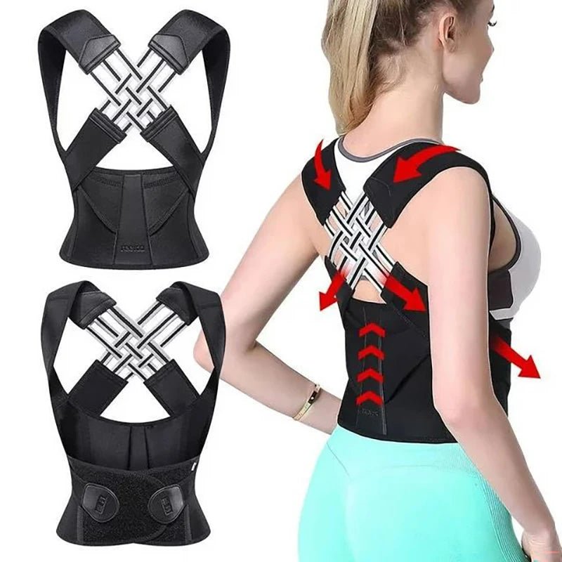 Cat Shop Boys - Back Brace Posture Corrector for Women and Men, Shoulder Straightener Adjustable Full Back Support Upper and Lower