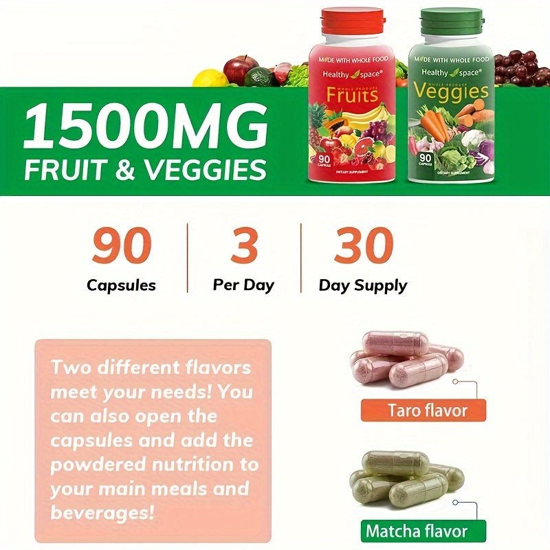 Cat Shop Boys - Balance Of Nature Fruit and Vegetables - A Complete Food Supplement Containing Superfood Fruits and Vegetables Suitable for Women, Men and Youngsters - 90 Fruit Capsules 90 Vegetable Capsules - 1 Set, Two Sets