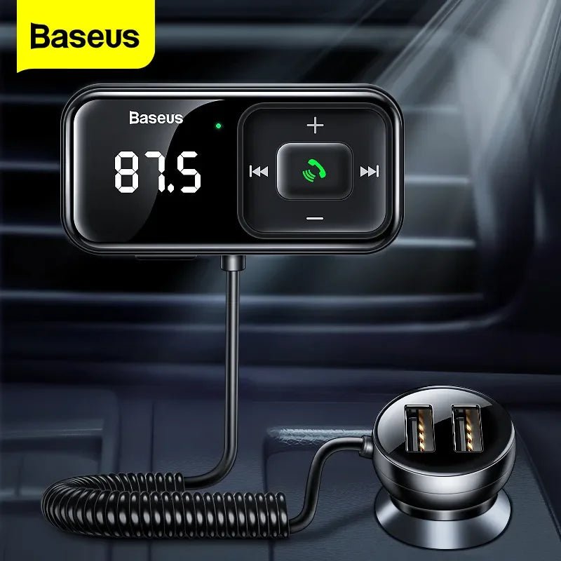 Cat Shop Boys - Baseus Car FM Transmitter Bluetooth - compatible 5.0 USB Car Charger AUX Handsfree Wireless Kit Auto Radio Modulator MP3 Player