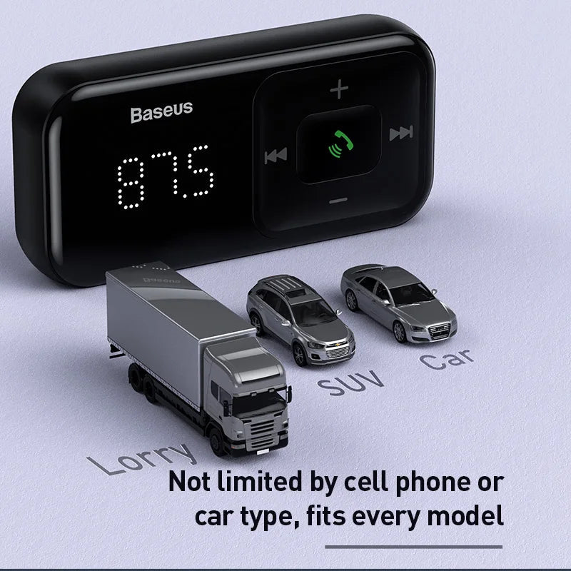 Cat Shop Boys - Baseus Car FM Transmitter Bluetooth - compatible 5.0 USB Car Charger AUX Handsfree Wireless Kit Auto Radio Modulator MP3 Player