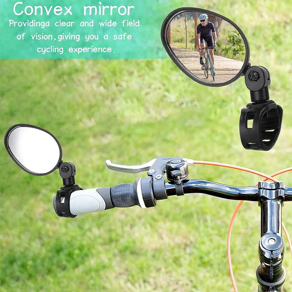 Cat Shop Boys - Bicycle Rearview Mirror With 360 ° Adjustable Rotating Handle, Bar Convex Mirror, Bicycle Outdoor Sports Safety Wide - Angle1pcs