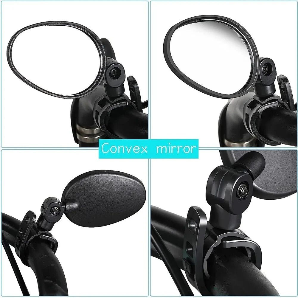 Cat Shop Boys - Bicycle Rearview Mirror With 360 ° Adjustable Rotating Handle, Bar Convex Mirror, Bicycle Outdoor Sports Safety Wide - Angle1pcs