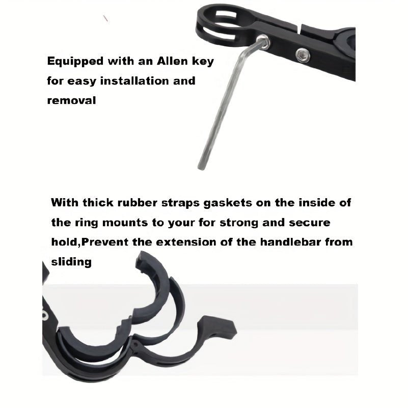 Cat Shop Boys - Bike Bicycle Double Handlebar Extender Extension, Aluminum Alloy Bracket Accessories, For Bike Mounts, Extender Bars, Headlights, Light Lamp, Phone Mount