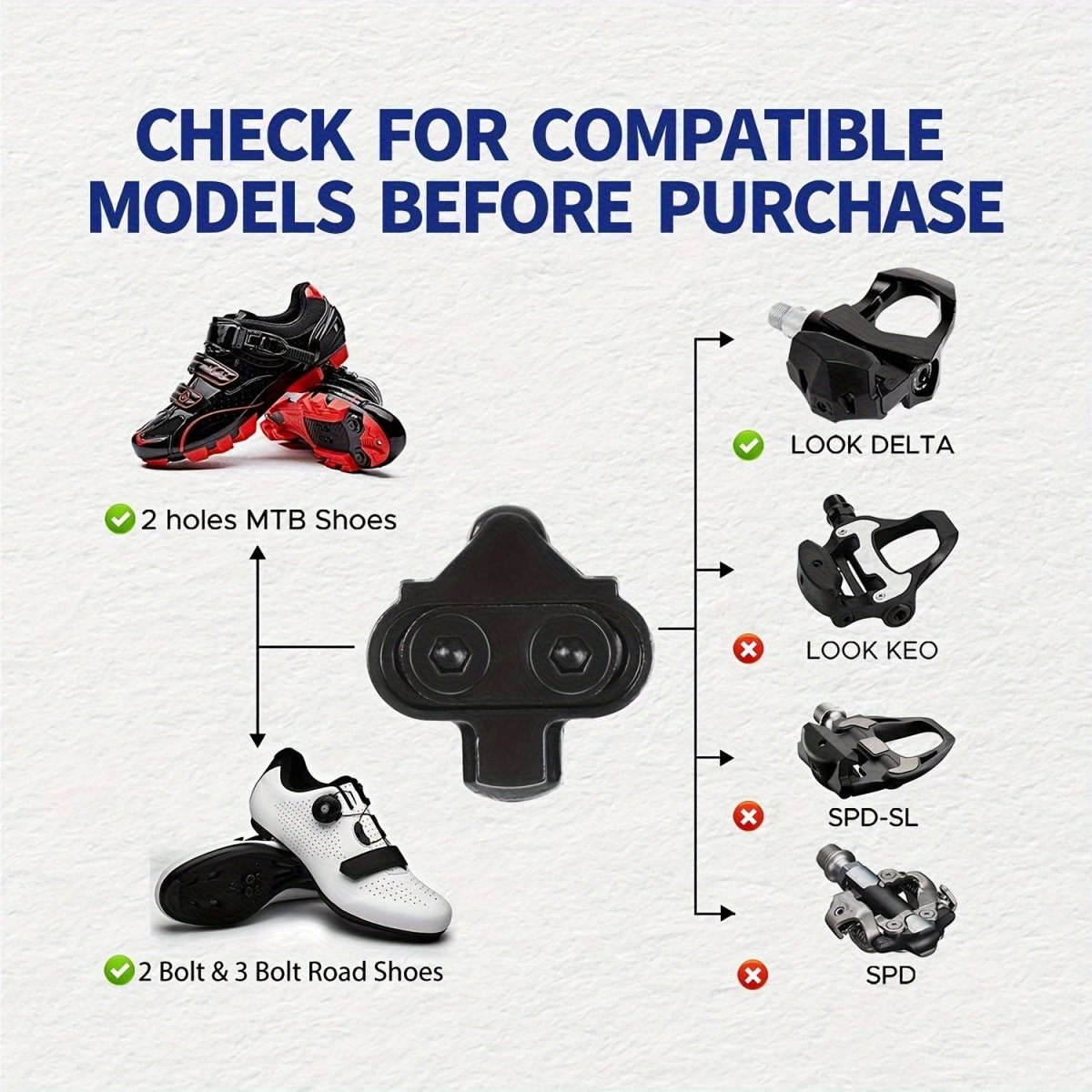 Cat Shop Boys - Bike Cleats - Compatible with SPD & X - Track Pedals for Spinning, Indoor Cycling, and Mountain Biking - Easy Cleat Release, Can be used for Cycling Shoes, Spin Shoes, Indoor Cycling & Mountain Bike Cleats