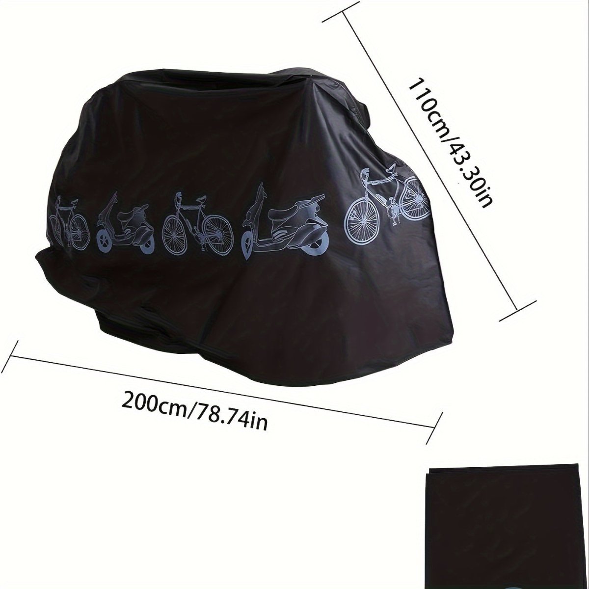 Cat Shop Boys - Bike Cover Waterproof Dustproof UV and Wind Resistant, Machine Washable Polypropylene Bicycle Storage for Indoor Use, Rain and Snow Protection - Black