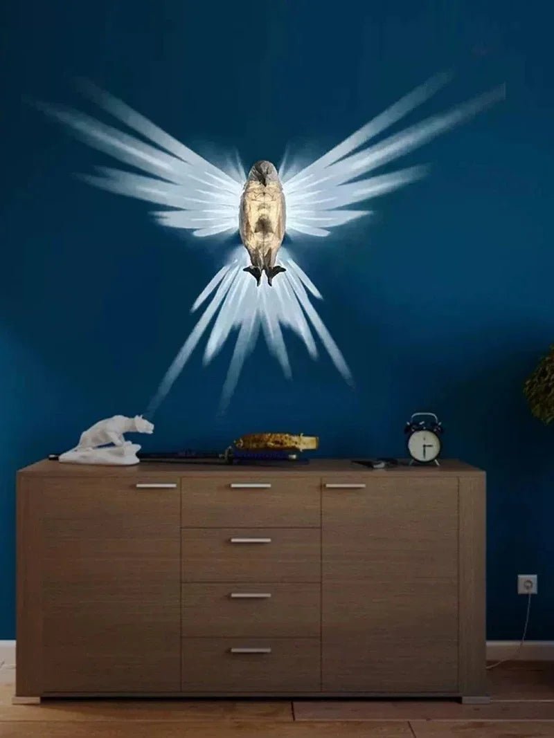 Cat Shop Boys - Bird Wall Lamp Halloween Owl Eagle Shape Projector Modern Creative Atmosphere Sconce Light 3D Print Body Animal Lighting Lustre