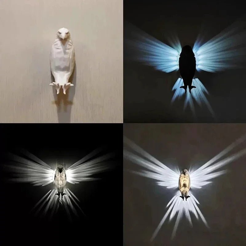 Cat Shop Boys - Bird Wall Lamp Halloween Owl Eagle Shape Projector Modern Creative Atmosphere Sconce Light 3D Print Body Animal Lighting Lustre