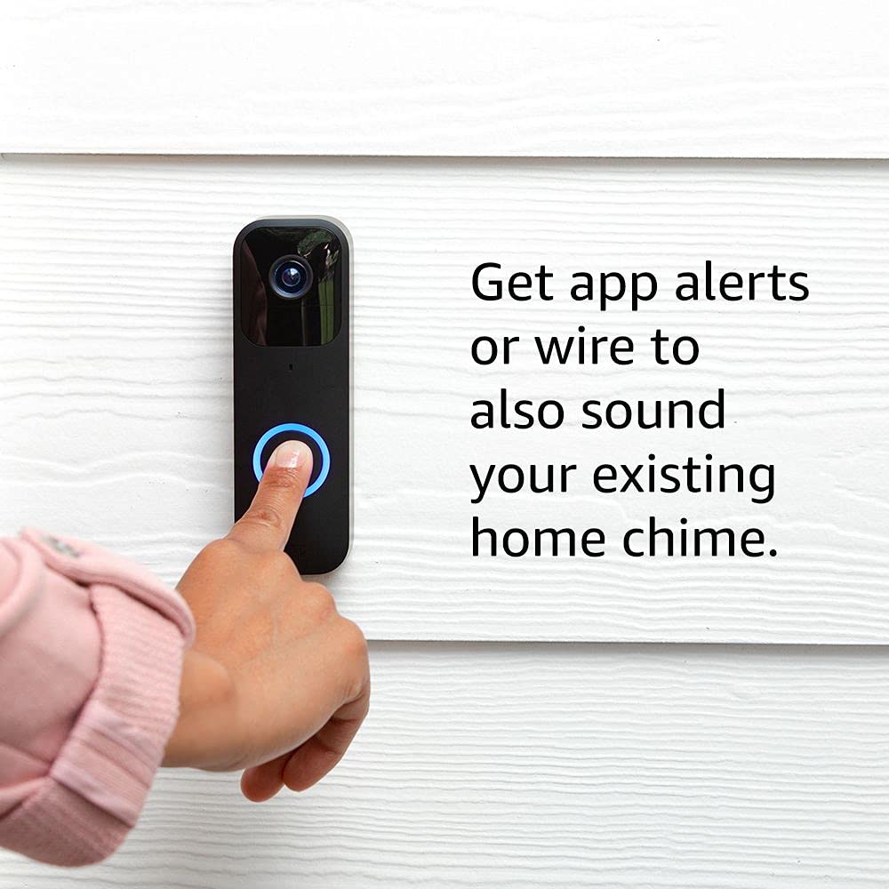 Cat Shop Boys - Blink Video Doorbell (newest model), Two - way audio, HD video, motion and chime app alerts and Alexa enabled — wired or wire - free (Black)