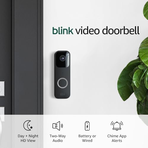 Cat Shop Boys - Blink Video Doorbell (newest model), Two - way audio, HD video, motion and chime app alerts and Alexa enabled — wired or wire - free (Black)