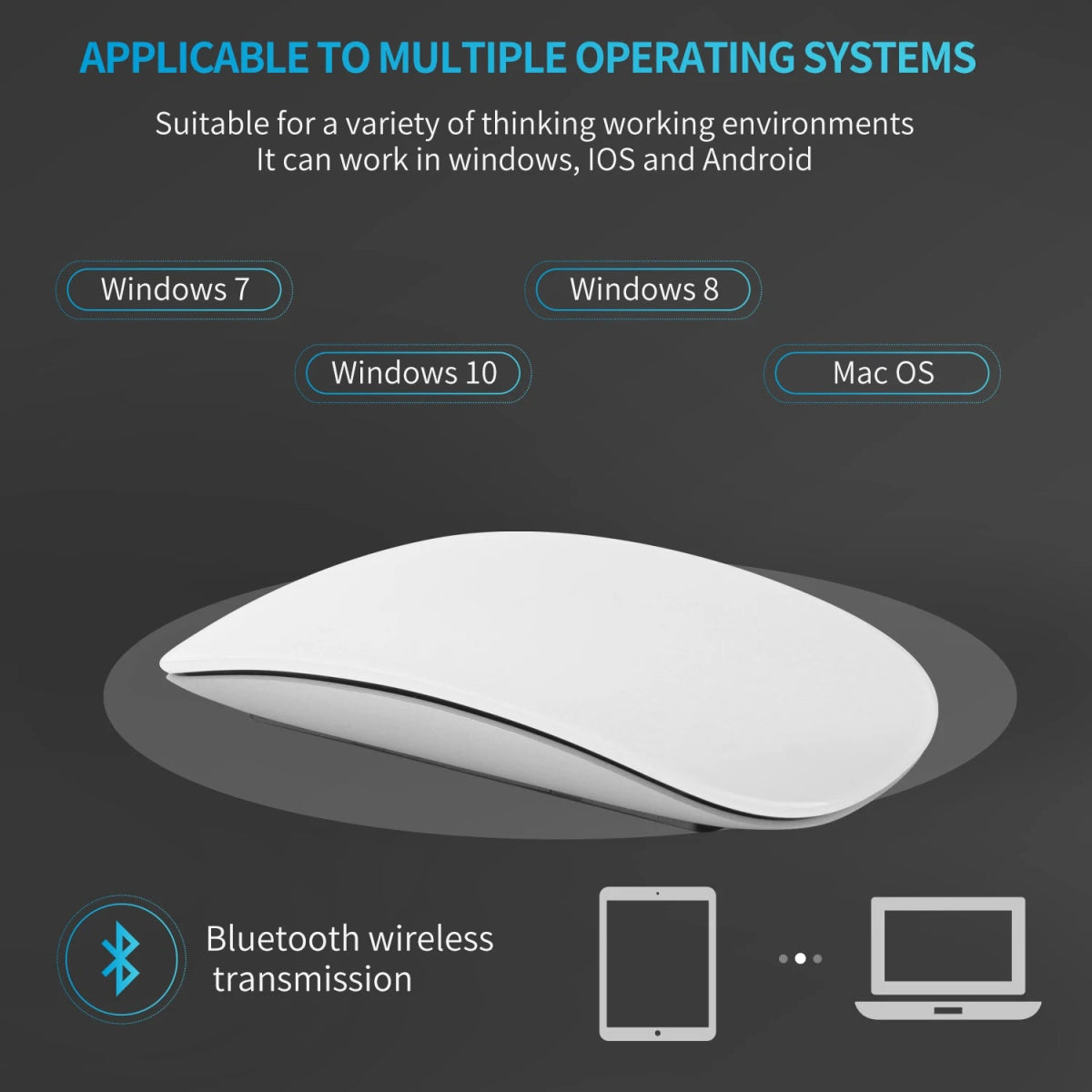 Cat Shop Boys - Bluetooth 4.0 Wireless Mouse Rechargeable Silent Multi Arc Touch Mice Ultra - thin Magic Mouse For Laptop Ipad Mac PC Macbook