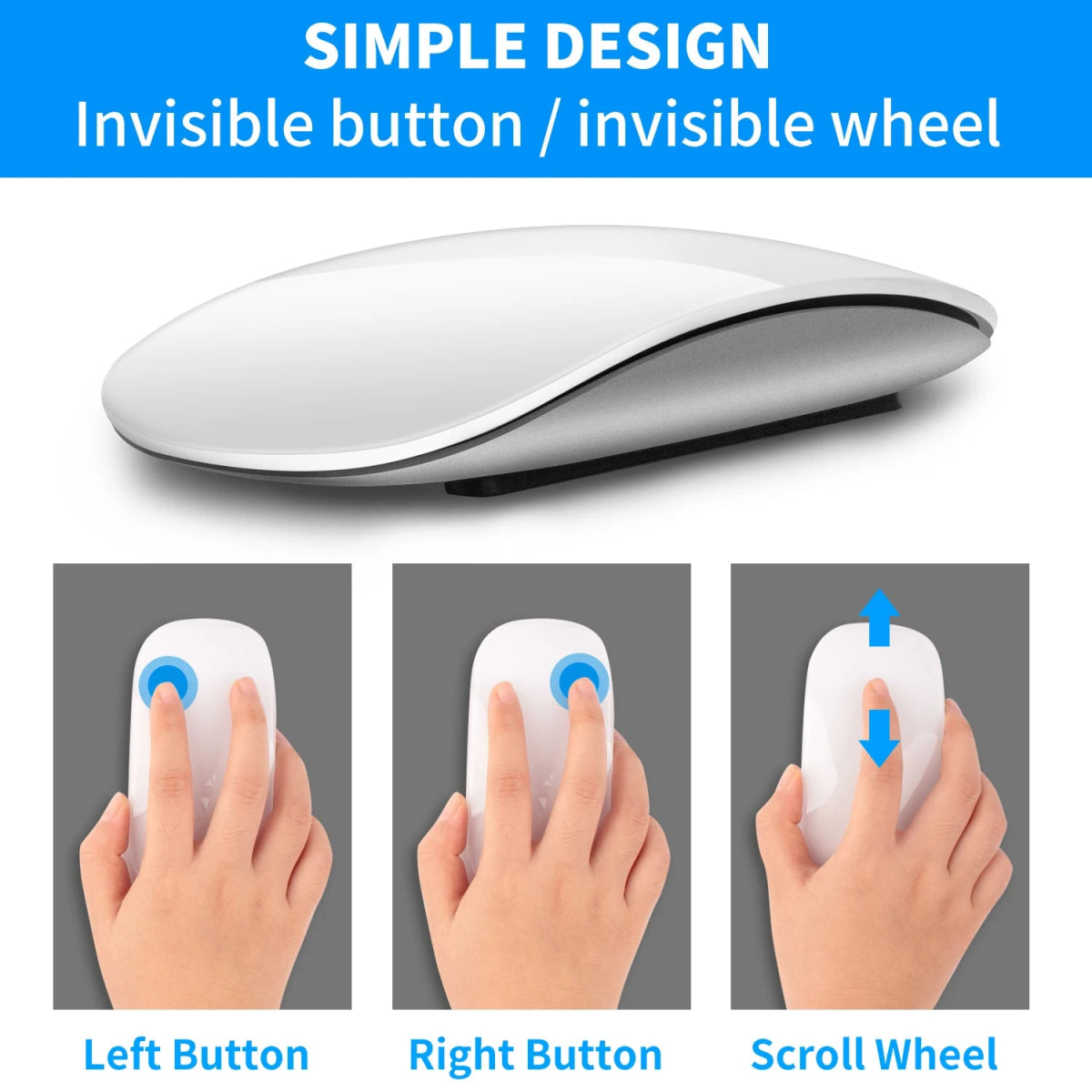 Cat Shop Boys - Bluetooth 4.0 Wireless Mouse Rechargeable Silent Multi Arc Touch Mice Ultra - thin Magic Mouse For Laptop Ipad Mac PC Macbook