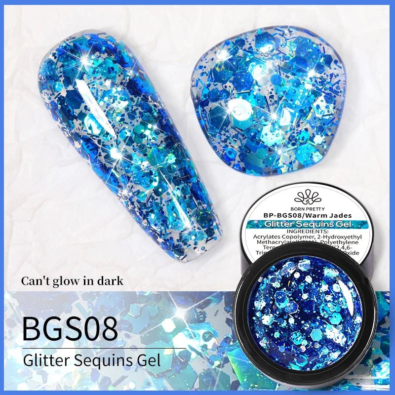 Cat Shop Boys - BORN PRETTY 5 in1 Glue Gel Reinforcement Gel No Wipe Top Coat Manicure UV LED Soak Off Nail Gel Varnish 3D Chrome Design