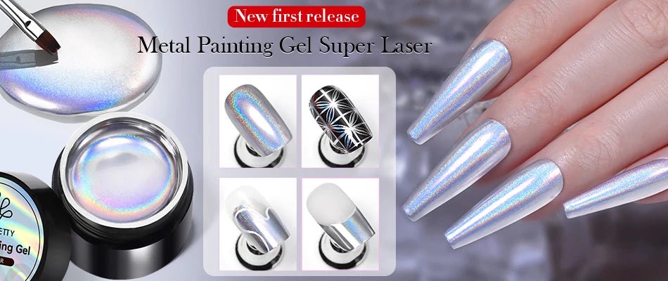 Cat Shop Boys - BORN PRETTY 5 in1 Glue Gel Reinforcement Gel No Wipe Top Coat Manicure UV LED Soak Off Nail Gel Varnish 3D Chrome Design