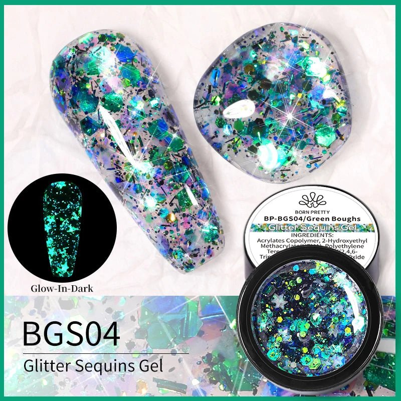 Cat Shop Boys - BORN PRETTY 5 in1 Glue Gel Reinforcement Gel No Wipe Top Coat Manicure UV LED Soak Off Nail Gel Varnish 3D Chrome Design