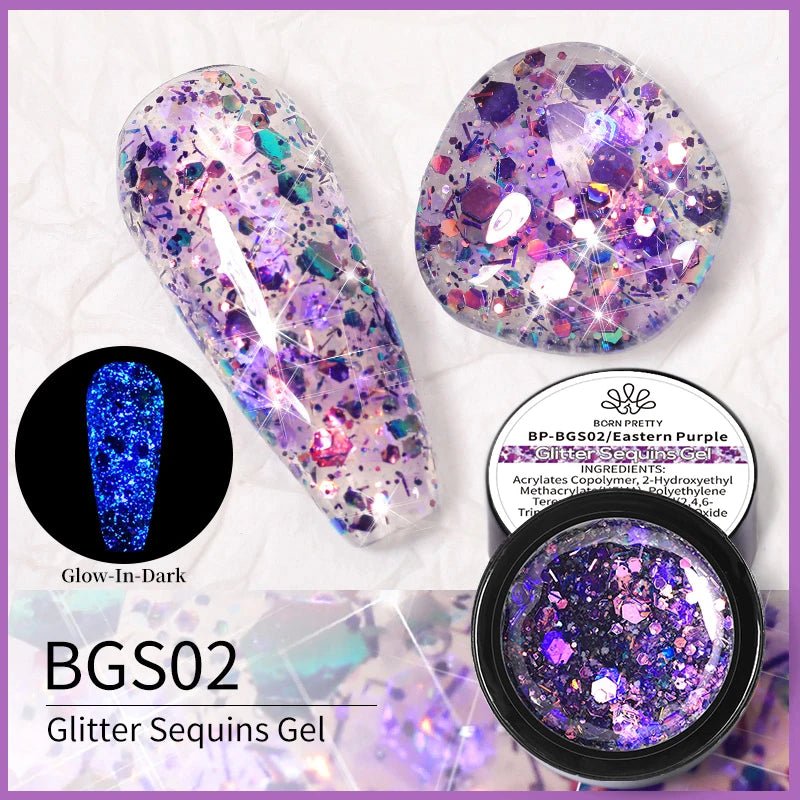 Cat Shop Boys - BORN PRETTY 5 in1 Glue Gel Reinforcement Gel No Wipe Top Coat Manicure UV LED Soak Off Nail Gel Varnish 3D Chrome Design