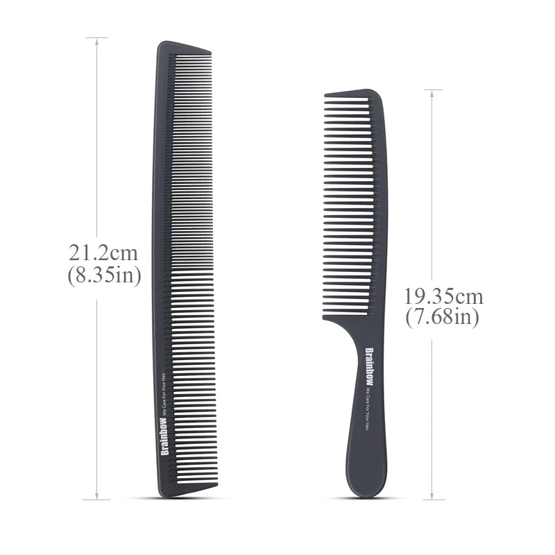 Cat Shop Boys - Brainbow 2pc Hair Comb Anti - static Carbon Hair Brush Professional Pro Salon Hair Styling Tools Hairdressing Barbers Handle Brush