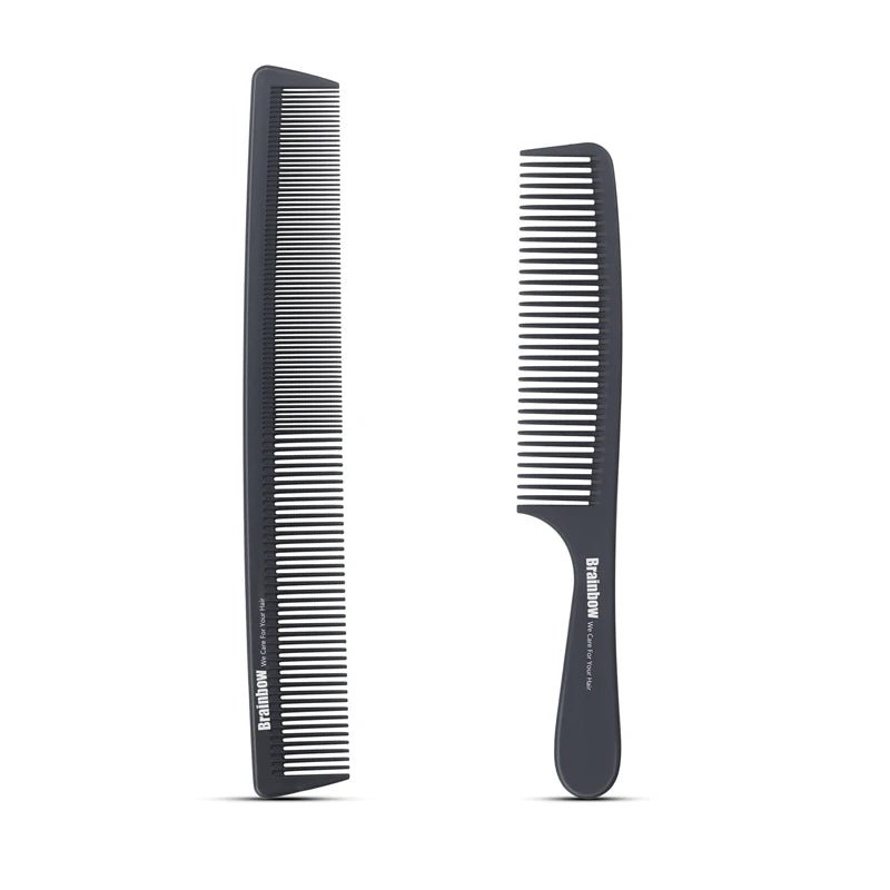 Cat Shop Boys - Brainbow 2pc Hair Comb Anti - static Carbon Hair Brush Professional Pro Salon Hair Styling Tools Hairdressing Barbers Handle Brush