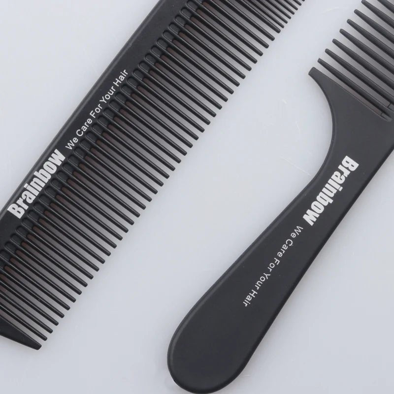 Cat Shop Boys - Brainbow 2pc Hair Comb Anti - static Carbon Hair Brush Professional Pro Salon Hair Styling Tools Hairdressing Barbers Handle Brush