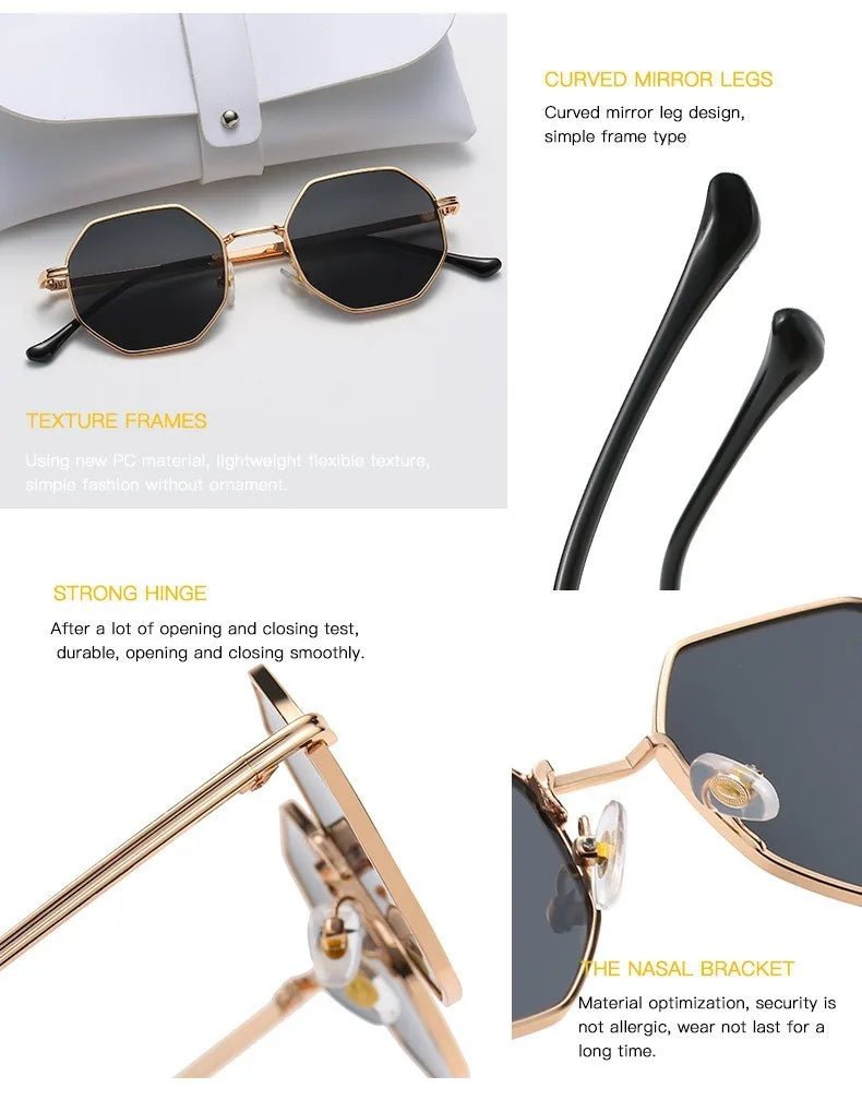 Cat Shop Boys - Brand Design 2024 Fashion New Polygonal Metal Sunglasses Retro Ladies Glasses Classic Trend Luxury Driving Travel Eyewear Uv400