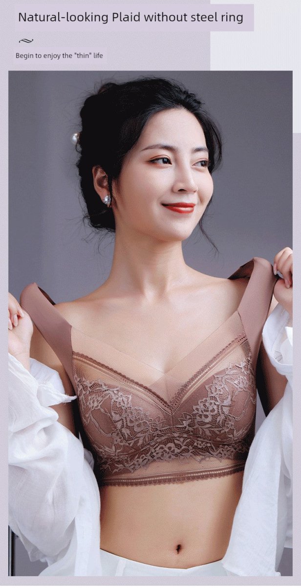 Cat Shop Boys - Breasts Contracting Bra Full Cup Thin 2024 New Arrival Best Selling Bra Female Breast Holding Push up and Anti - Sagging Bra