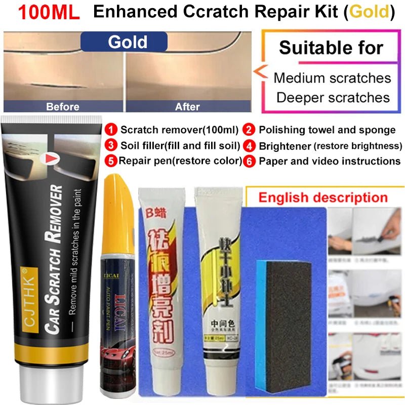 Cat Shop Boys - Car Scratch Remover Paint Care Tools Auto Swirl Remover Scratches Repair Polishing Anti Scratch Wax Auto Body Grinding Compound