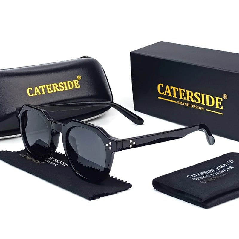 Cat Shop Boys - CATERSIDE Retro Polarized Sunglasses Men Ultralight TR90 Frame Polygon Women Sun Glasses Outdoor High Quality Travel Eyewear