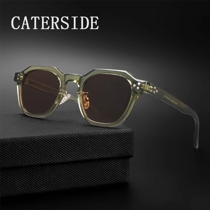 Cat Shop Boys - CATERSIDE Retro Polarized Sunglasses Men Ultralight TR90 Frame Polygon Women Sun Glasses Outdoor High Quality Travel Eyewear