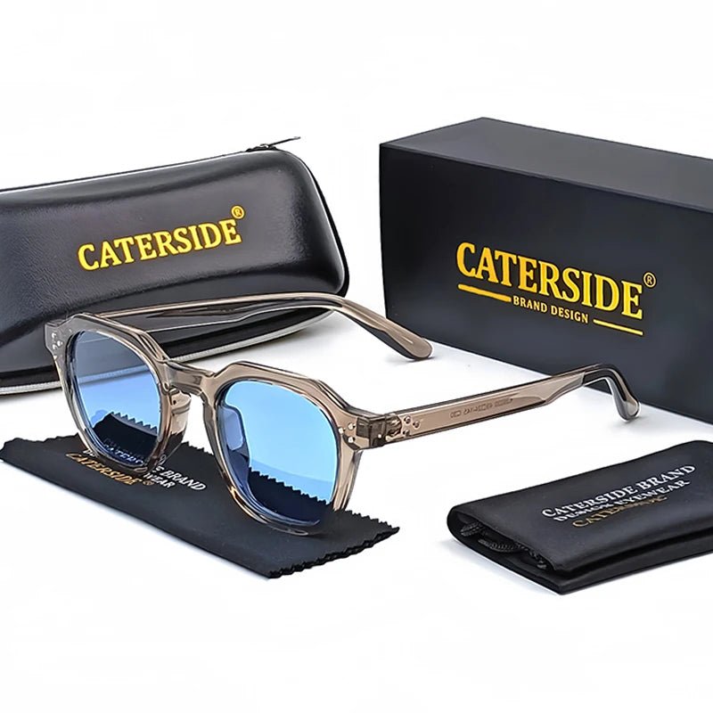 Cat Shop Boys - CATERSIDE Retro Polarized Sunglasses Men Ultralight TR90 Frame Polygon Women Sun Glasses Outdoor High Quality Travel Eyewear