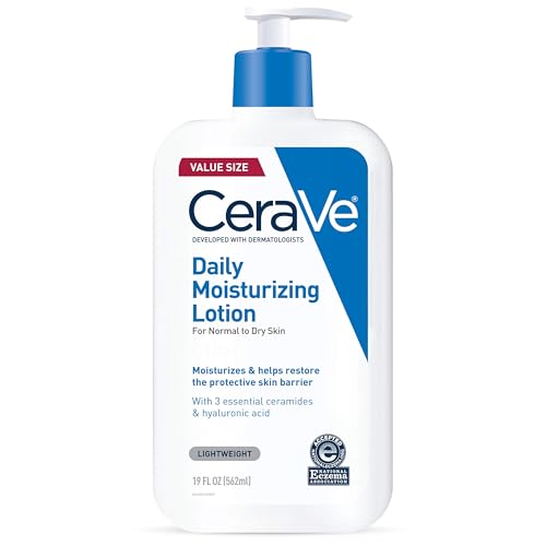 Cat Shop Boys - CeraVe Daily Moisturizing Lotion for Dry Skin, Body Lotion & Face Moisturizer with Hyaluronic Acid and Ceramides, Daily Moisturizer, Fragrance Free, Oil - Free, 19 Ounce