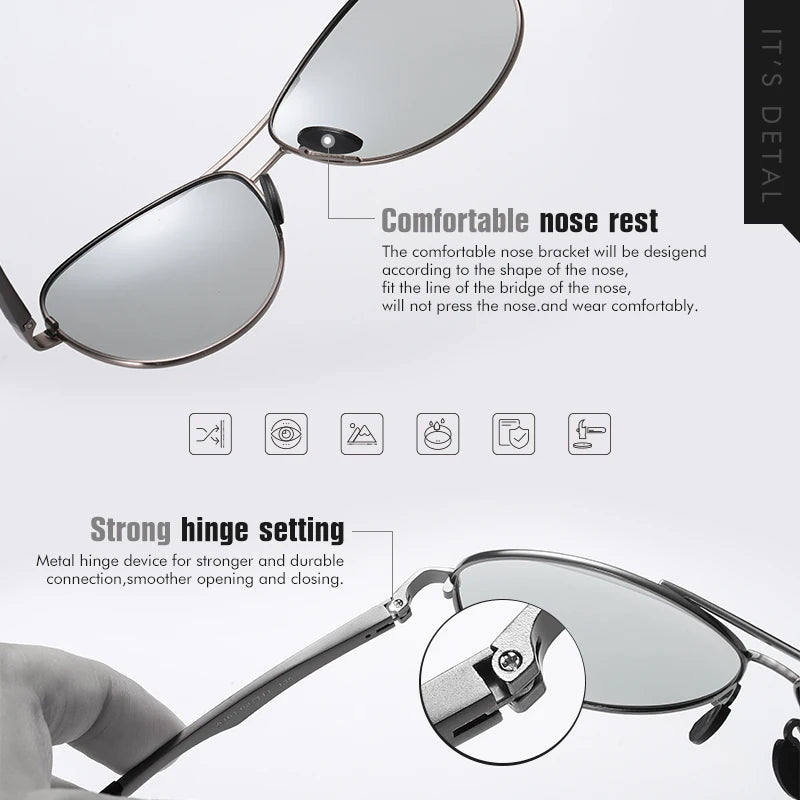 Cat Shop Boys - Classic Brand Design Pilot Photochromic Sunglasses Men Polarized Safety Driving Sun Glasses Women Anti - Glare gafas de sol hombre