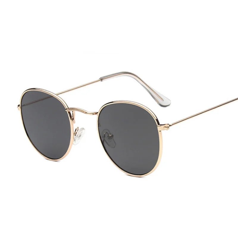 Cat Shop Boys - Classic Round Sunglasses Woman Fashion Brand Designer Metal Mirror Sun Glasses Retro Small Frame Oval Lunette Soleil Femme