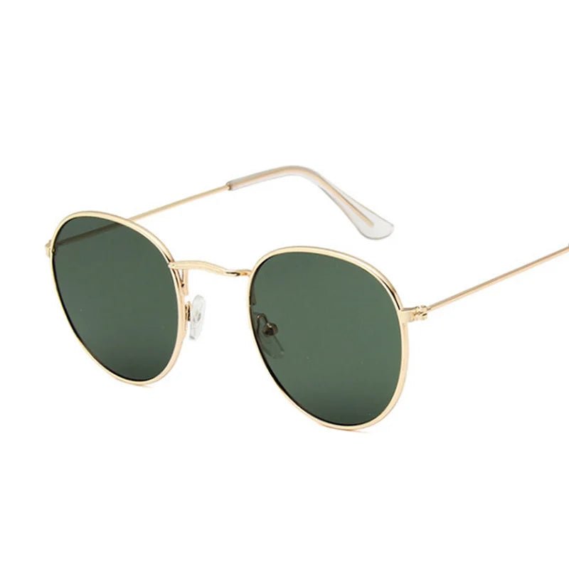 Cat Shop Boys - Classic Round Sunglasses Woman Fashion Brand Designer Metal Mirror Sun Glasses Retro Small Frame Oval Lunette Soleil Femme