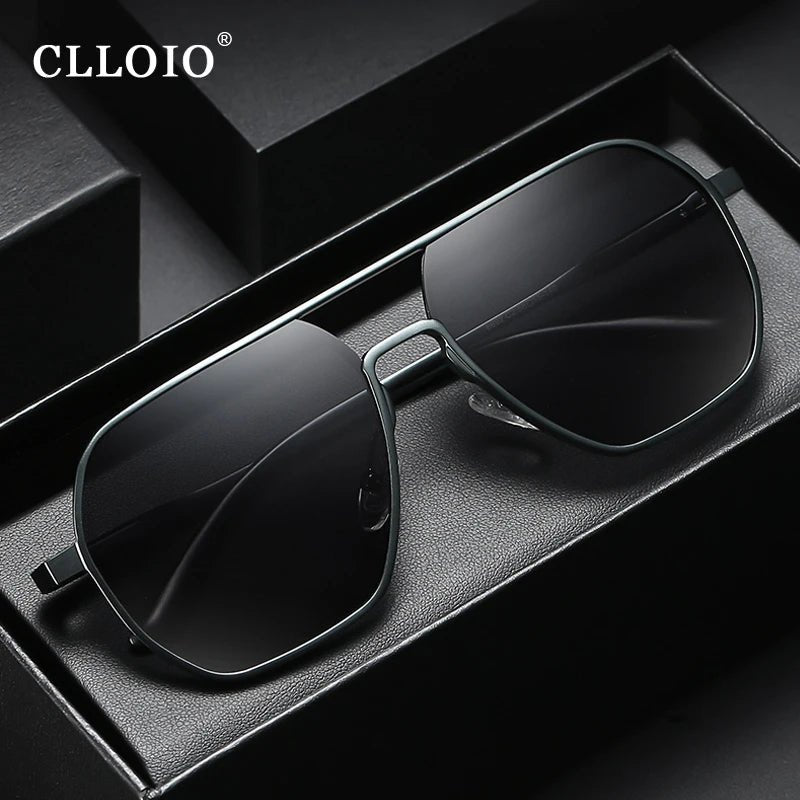 Cat Shop Boys - CLLOIO New Fashion Aluminum Photochromic Sunglasses Men Women Polarized Sun Glasses Chameleon Anti - glare Driving Oculos de sol