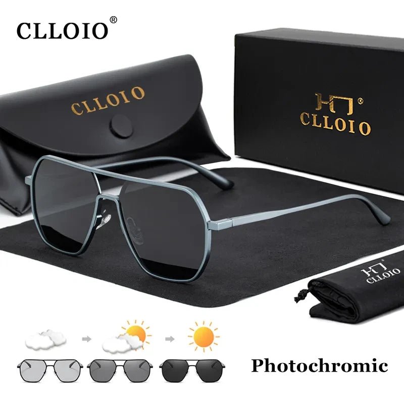 Cat Shop Boys - CLLOIO New Fashion Aluminum Photochromic Sunglasses Men Women Polarized Sun Glasses Chameleon Anti - glare Driving Oculos de sol