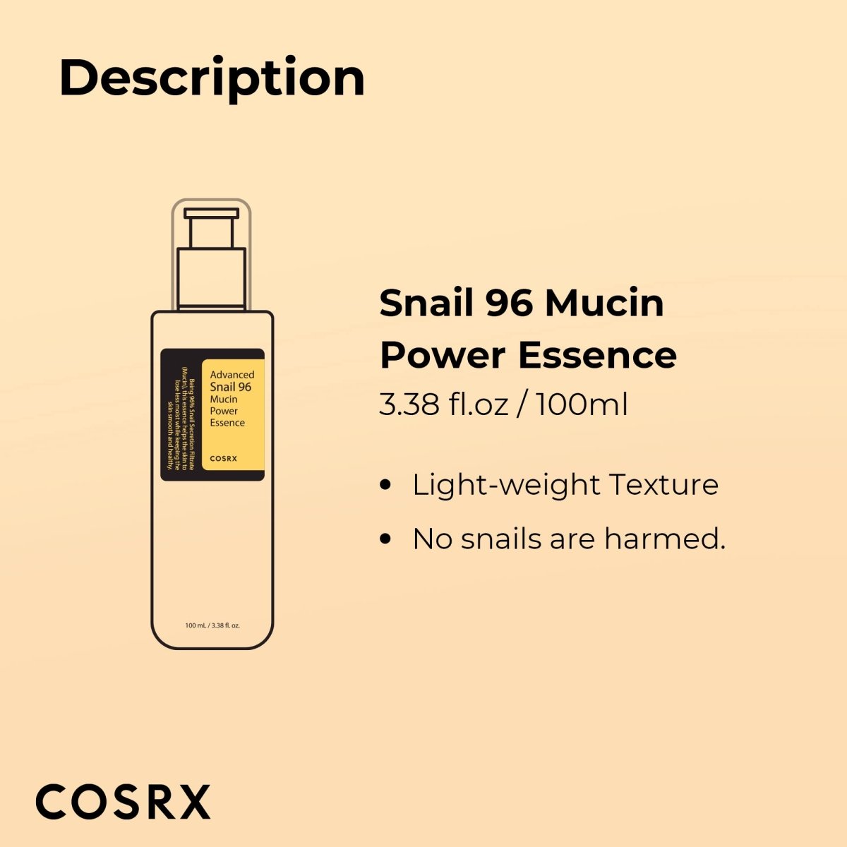 Cat Shop Boys - COSRX Snail Mucin 96% Power Repairing Essence 3.38 fl.oz 100ml, Hydrating Serum for Face with Snail Secretion Filtrate for Dull Skin & Fine Lines, Korean Skin Care