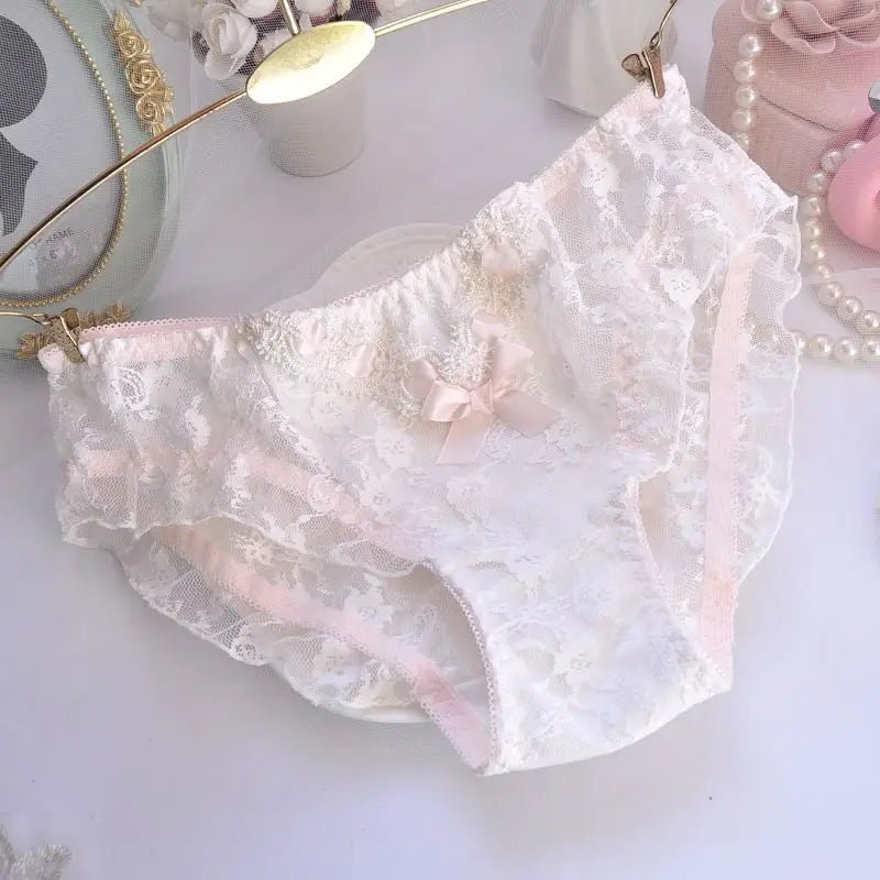 Cat Shop Boys - Cotton Ruffle Cute Lovely Sweety Girl Panties Bow Japanese Princess Style High Elasticity Breathable Sexy Women Underwear Breifs