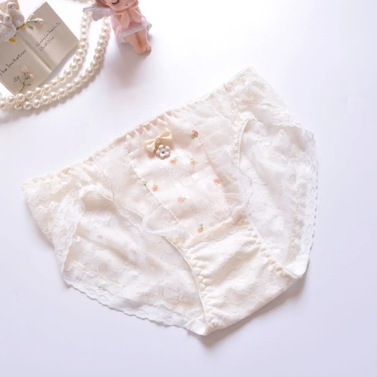 Cat Shop Boys - Cotton Ruffle Cute Lovely Sweety Girl Panties Bow Japanese Princess Style High Elasticity Breathable Sexy Women Underwear Breifs