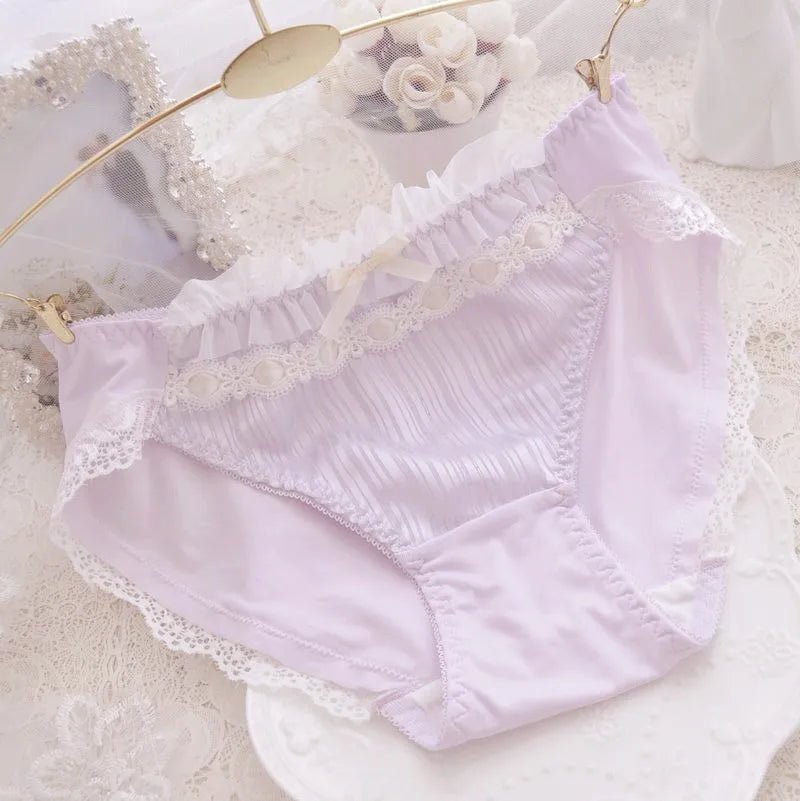 Cat Shop Boys - Cotton Ruffle Cute Lovely Sweety Girl Panties Bow Japanese Princess Style High Elasticity Breathable Sexy Women Underwear Breifs