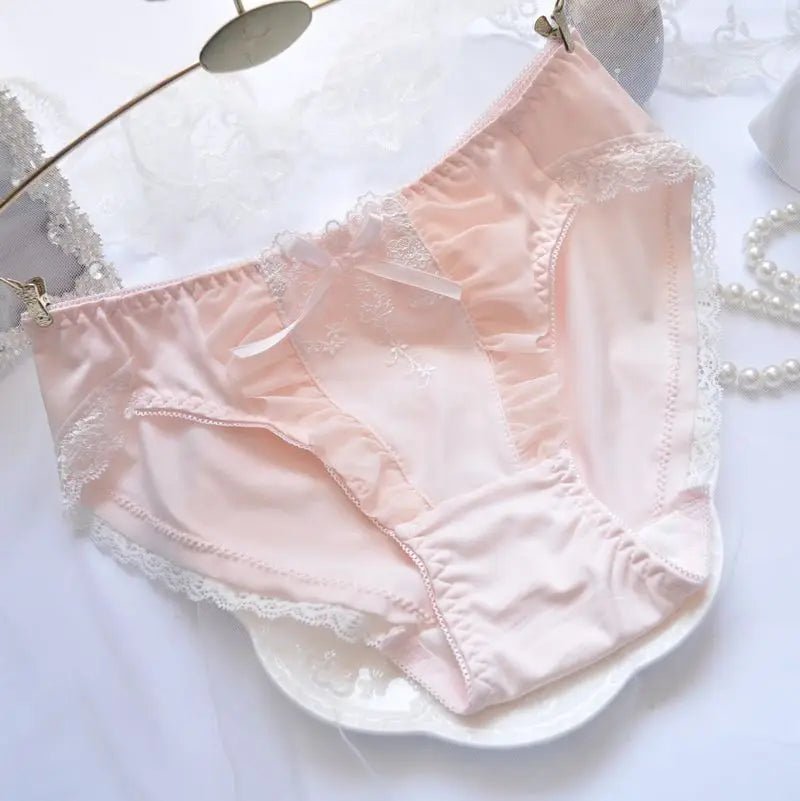 Cat Shop Boys - Cotton Ruffle Cute Lovely Sweety Girl Panties Bow Japanese Princess Style High Elasticity Breathable Sexy Women Underwear Breifs