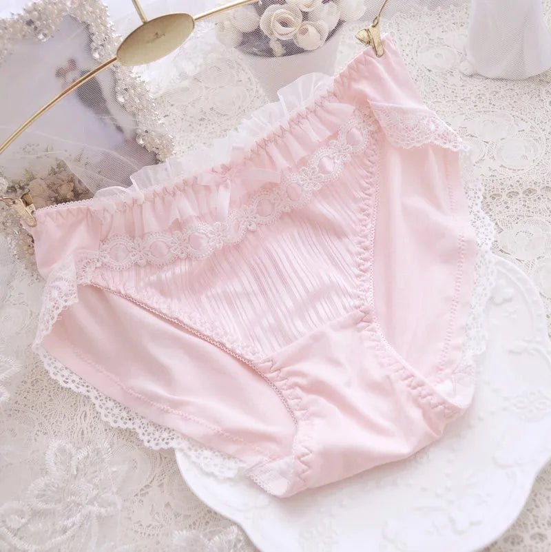 Cat Shop Boys - Cotton Ruffle Cute Lovely Sweety Girl Panties Bow Japanese Princess Style High Elasticity Breathable Sexy Women Underwear Breifs