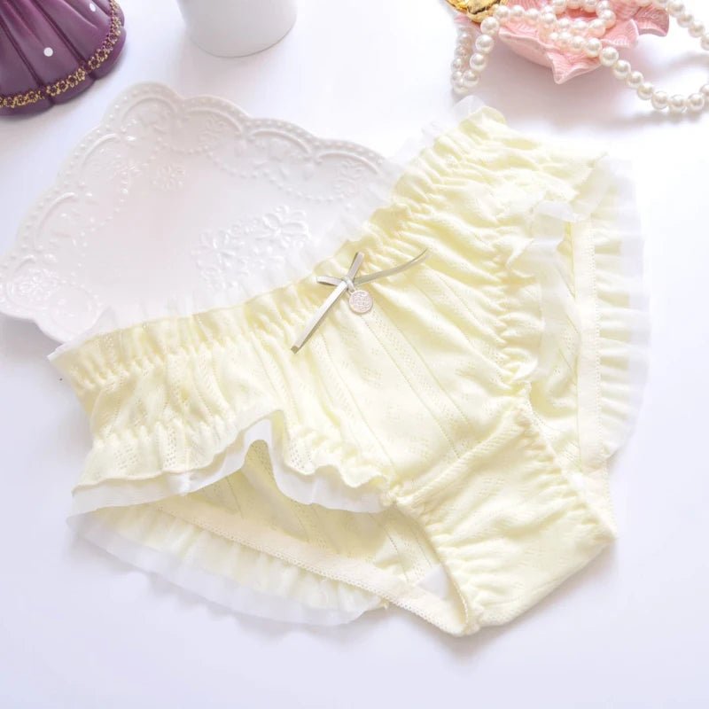 Cat Shop Boys - Cotton Ruffle Cute Lovely Sweety Girl Panties Bow Japanese Princess Style High Elasticity Breathable Sexy Women Underwear Breifs