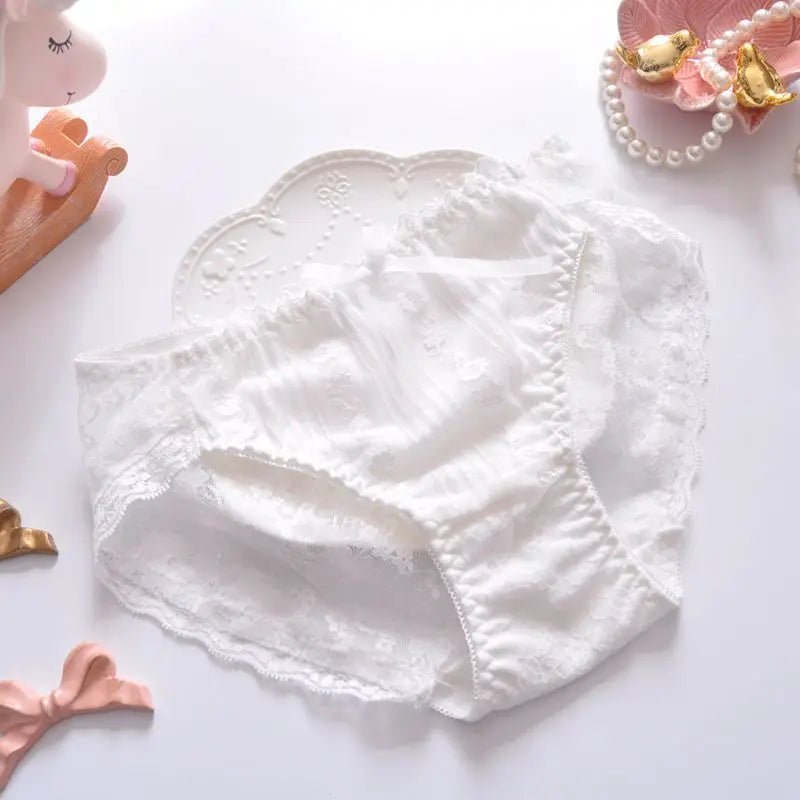 Cat Shop Boys - Cotton Ruffle Cute Lovely Sweety Girl Panties Bow Japanese Princess Style High Elasticity Breathable Sexy Women Underwear Breifs